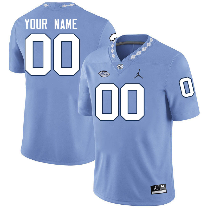 Custom North Carolina Tar Heels Name And Number College Football Jerseys Stitched-Carolina Blue